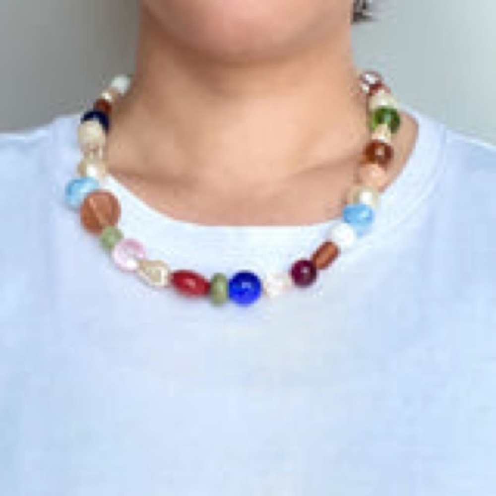 Yellow Dots Studio - Multi Color Beaded Necklace